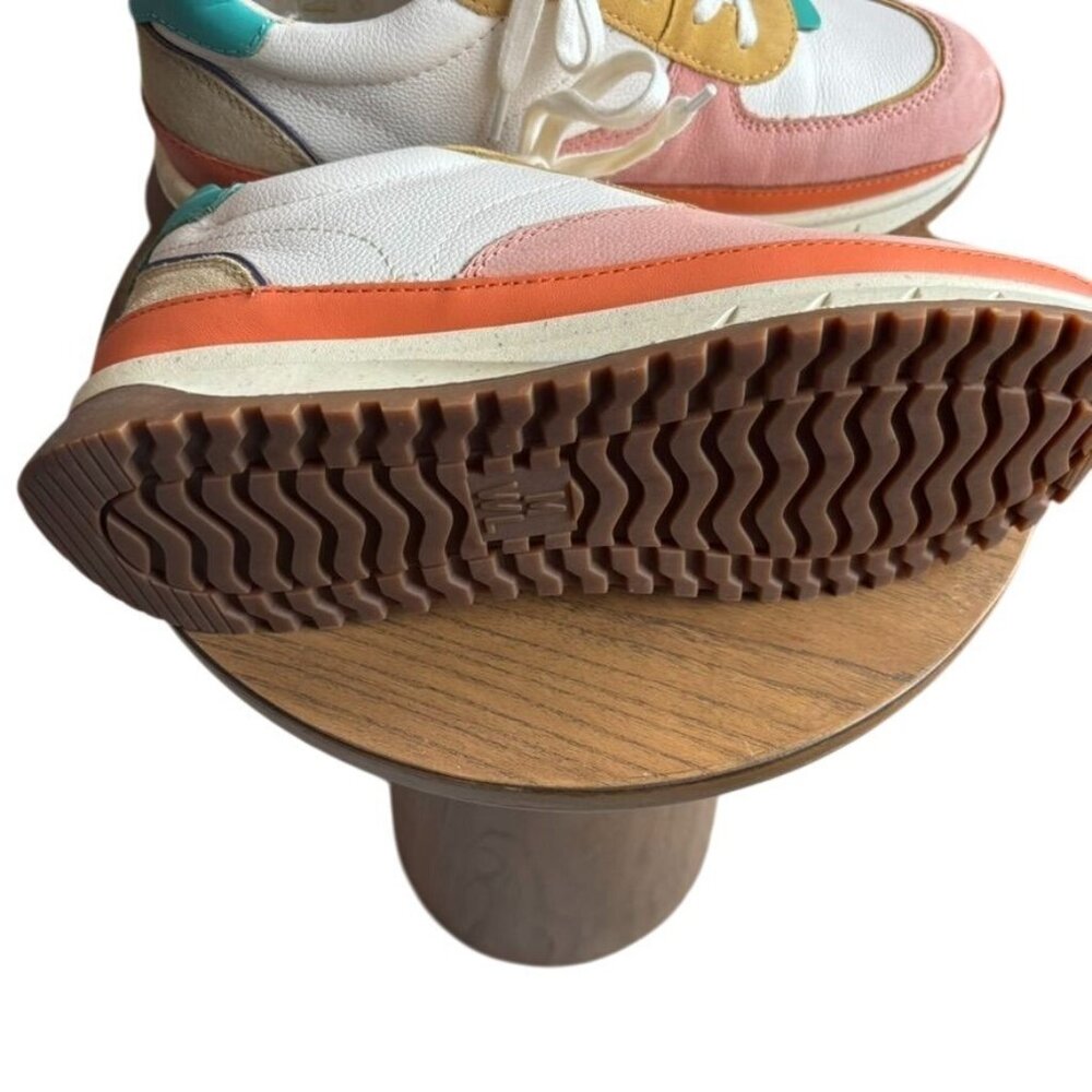 Madewell Kickoff Trainer Sneakers Size 8.5 Pink, Gold, Teal, Orange - Picture 9 of 9